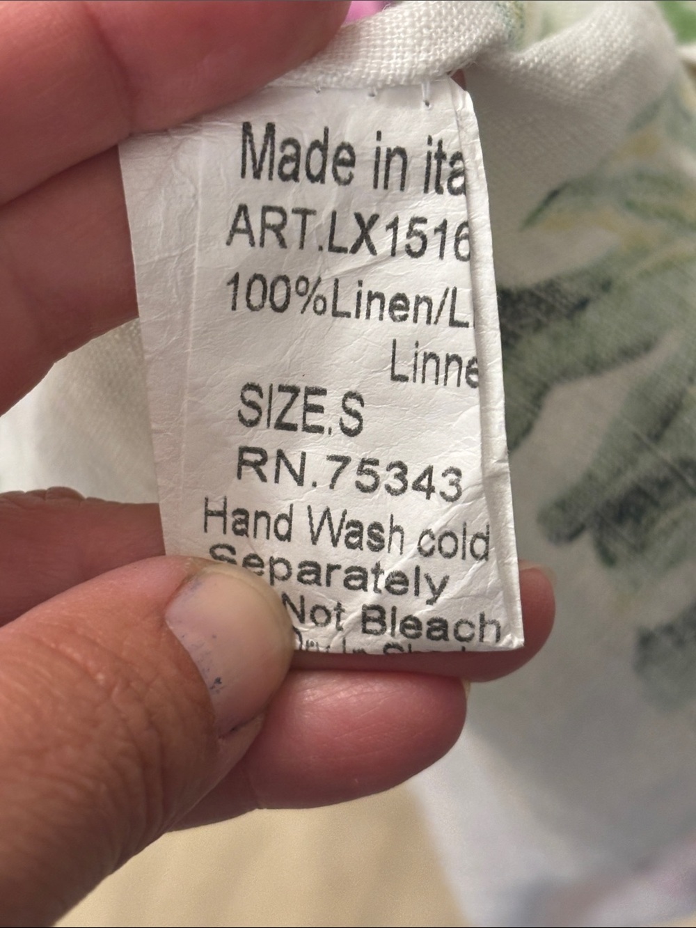 Lungo L’Arno 100% Linen Tropical Floral Shift Dress Size Small - Picture 3 of 6